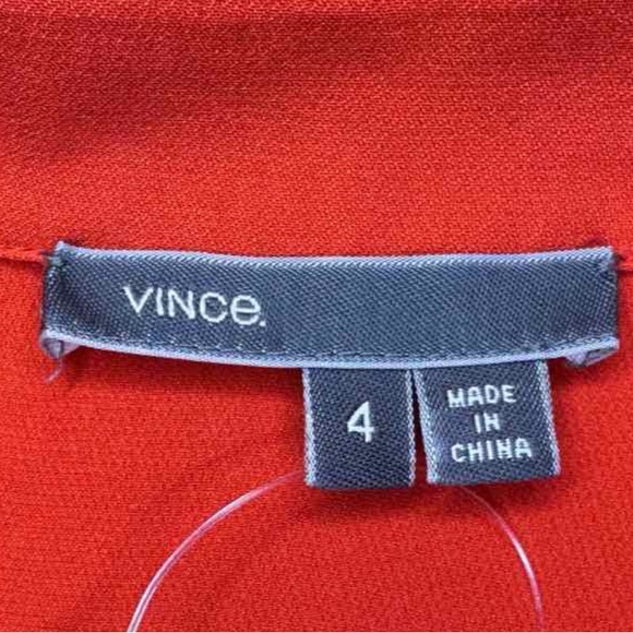 VINCE Orange 100% Silk Tunic Top - Picture 6 of 10